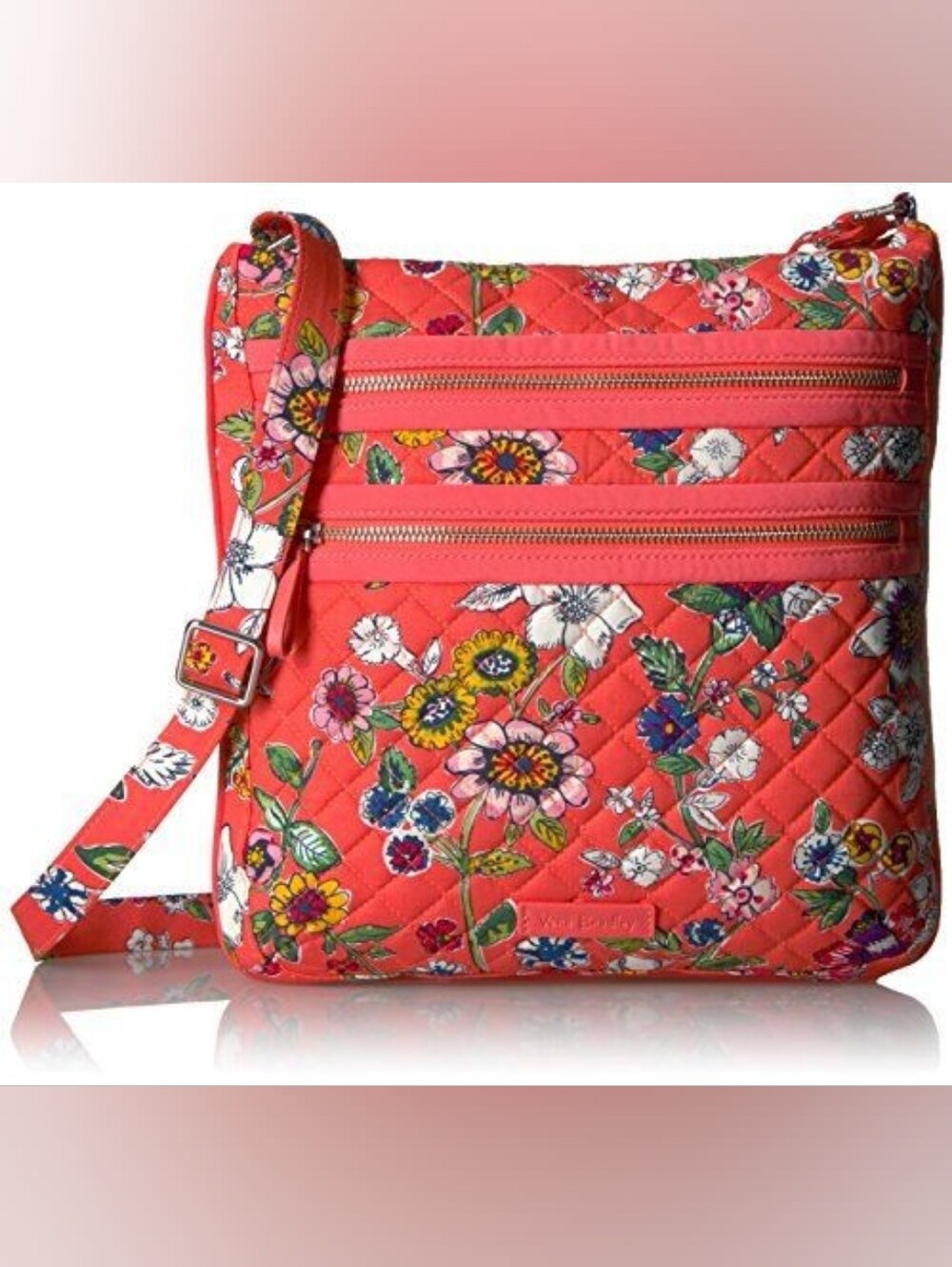 Vera Bradley Coral Floral Quilted Crossbody Bag